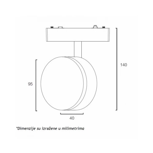  magnetic slim svetiljka LED26-B90 9W 3000K 150° 48V dc bela Cene