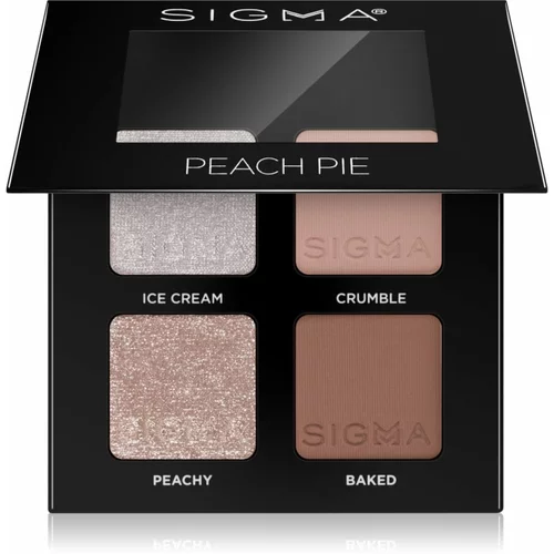 Sigma Beauty Quad paleta sjenila za oči nijansa Peach Pie 4 g