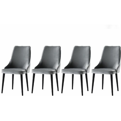 HANAH HOME seyhan - grey - 3 grey chair set (4 pieces) Cene