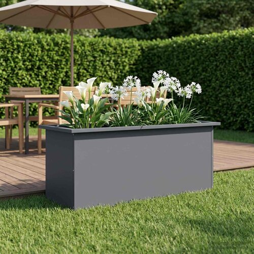  Vrtna posuda za sadnju s LED svjetlom Antracit 40 x 100 x 40 cm Slike