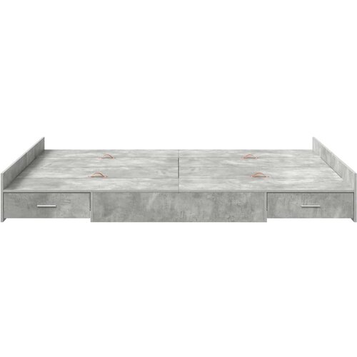  Krevet s ladicama Betonski sivi 160 x 200 cm Konstruirano drvo Slike