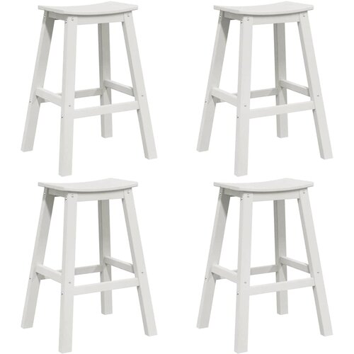  Set bar stolova za vrt 4 pcs Bijelo HDPE Slike