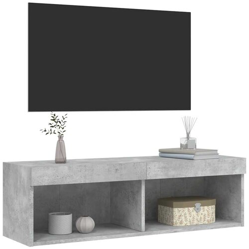  ormarić s LED svjetlima siva boja betona 100x30x30 cm Slike