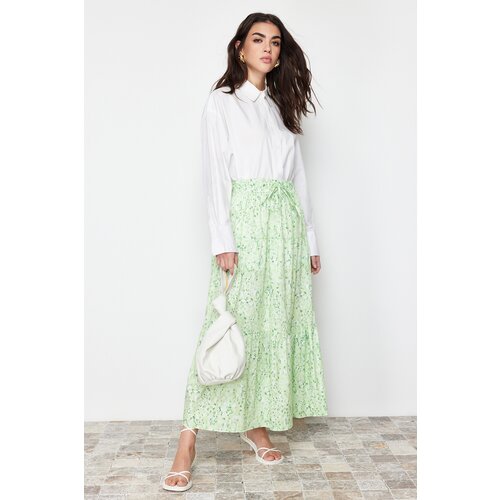 Trendyol Green Floral Woven Flared Skirt Slike