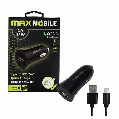 MM AUTO ADAPTER USB SC-106 QC 3.0 18WQUICK C.3A+TYPE C CRNI