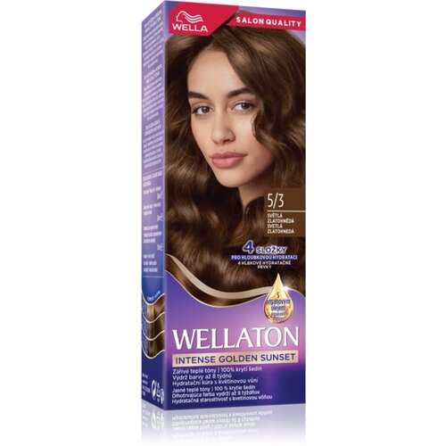 Wella ton Intense Golden Sunset permanentna barva za lase z arganovim oljem 5/3 Light Golden Brown 1 kos Cene