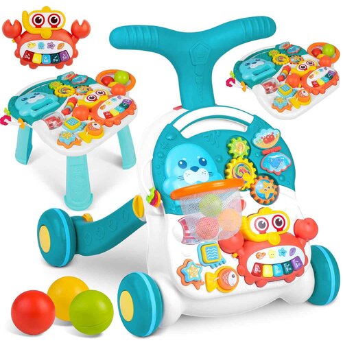 Ricokids 3-in-1 Educational Pusher Table RK-810 in White and Blue for Kids, (21738553) Slike