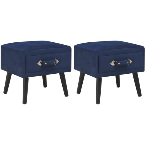 VidaXL Nočne omarice 2 kosa žamet 40x35x40 cm modre, (20730686) Slike