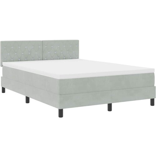  LED Box Spring Krevet Svijetlo siva 140 x 190 cm Bar&amp;scaron;un Slike