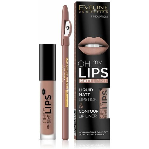 Eveline oh my lips liquid matt lipstick&lip liner 01 Slike