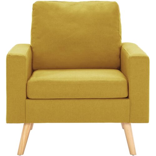  2-dijelni set sofa od tkanine žuti Slike