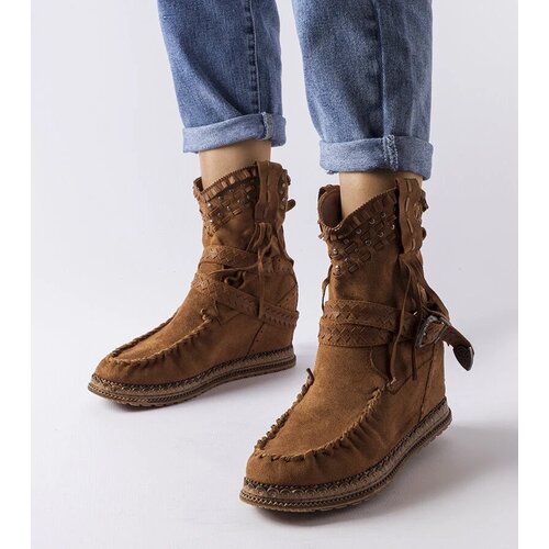 Gemre Brown wedge ankle boots Beausoleil Cene