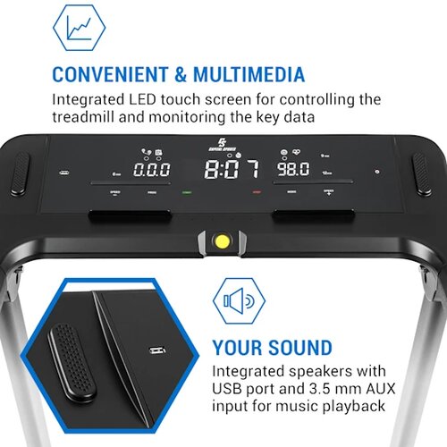 Capital Sports Infinity Edge, traka za trčanje, 1,5 PS, Bluetooth, LED touchscreen, crna Cijene