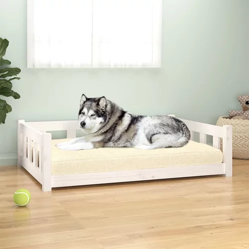 vidaXL Krevet za pse bijeli 105 5 x 75 5 x 28 cm od masivne borovine