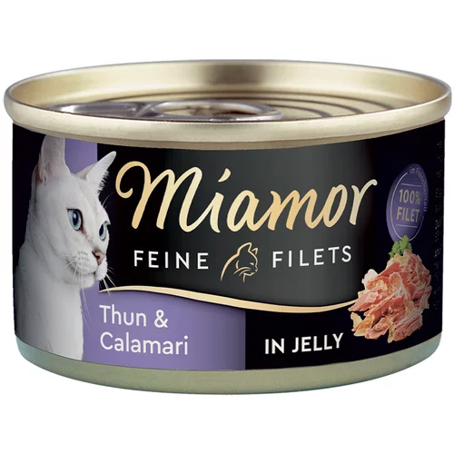 Miamor Ekonomično pakiranje Feine Filets 24 x 100 g - Bijela tuna i lignje u želeu