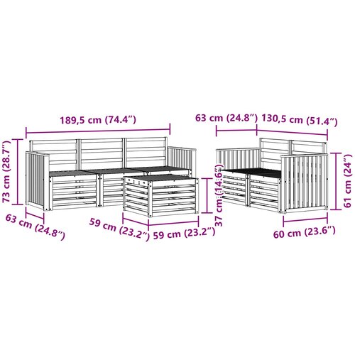  Set vanjskih sofa 6 kom. Prirodna Čvrsto drvo akacije Slike