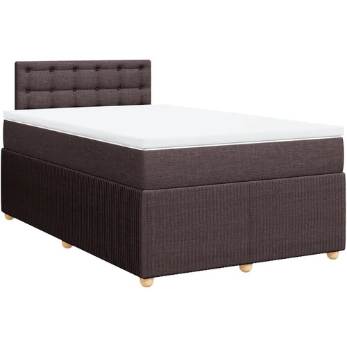 vidaXL Box spring postelja z vzmetnico temno rjav 120x200 cm blago, (21292019) Cene