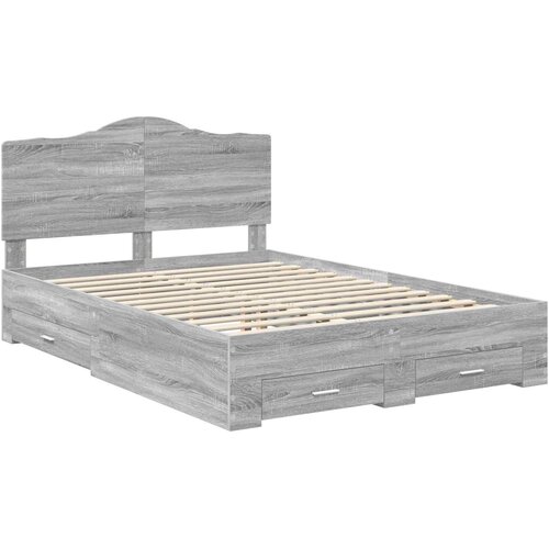  Krevetna konstrukcija s ladicama Siva Sonoma 140 x 190 cm 196 x 143 x 100 cm Slike