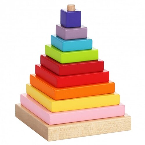 Cubika drvena igračka piramida, 9 elemenata Slike