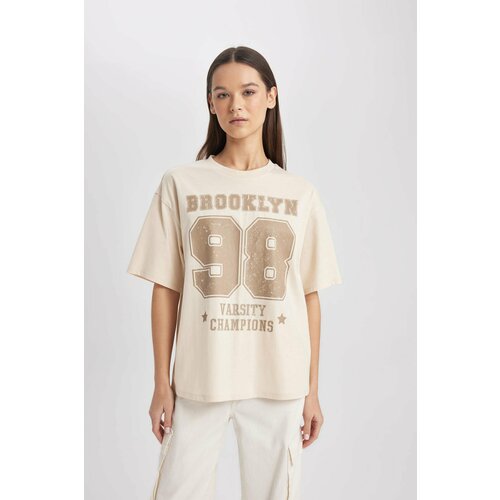 Defacto Loose Fit Crew Neck Printed Short Sleeve T-Shirt Cene