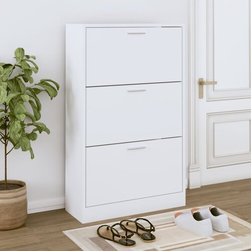 The Living Store omarica za čevlje bela 63x24x103 cm inženirski les - omarica za čevlje, (21434130) Slike