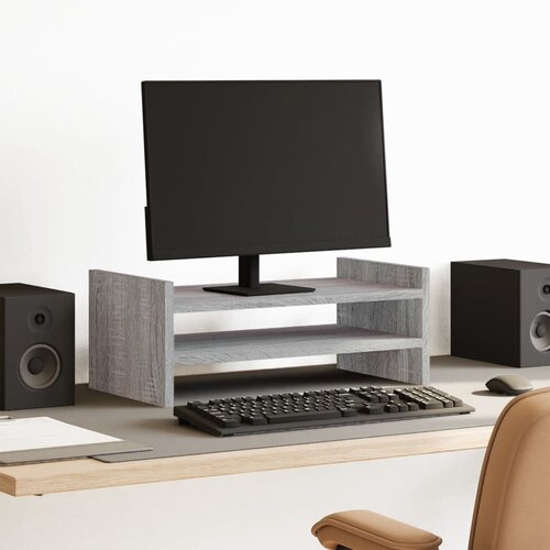  Stalak za monitor siva boja hrasta 50x27x20cm konstruirano drvo Cijene