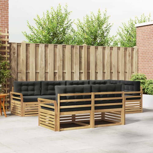  Set vanjskih sofa 7 kom. Bijela i antracit Poliester Smeđa 329 x 170,5 x 73 cm Cene
