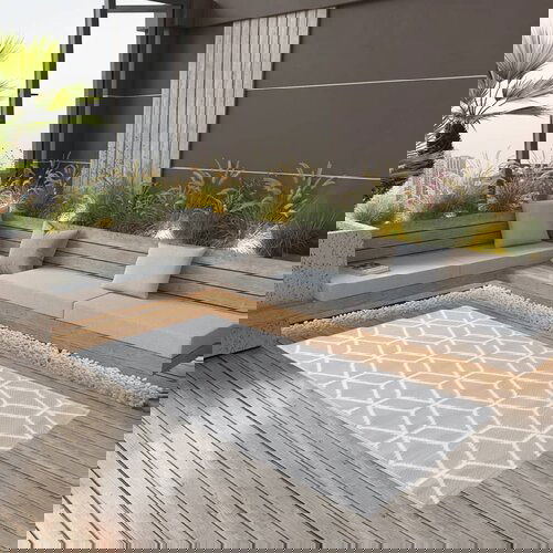 VidaXL Vanjski tepih sivi 190 x 290 cm PP Slike