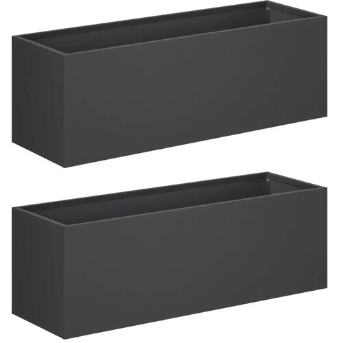  Vrtna saksija 2 kom. Crna 60 x 20 x 20 cm Čelična vrata - Crna 60 x 20 x 20 cm 2 Slike