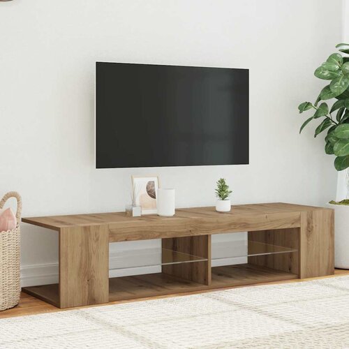 TV ormarić s LED svjetlima Artisan hrast 135x39x30 cm Cijene