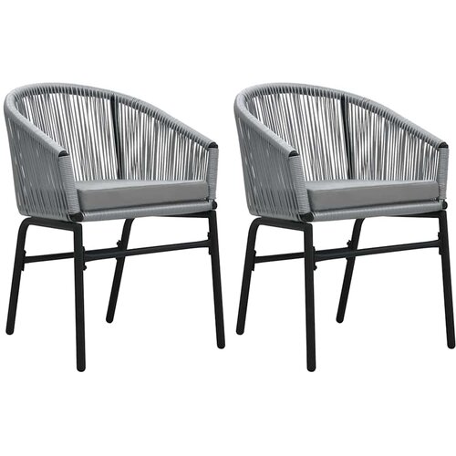  3-dijelni vrtni blagovaonski set sivi Siva Dužina stola 80 cm Slike
