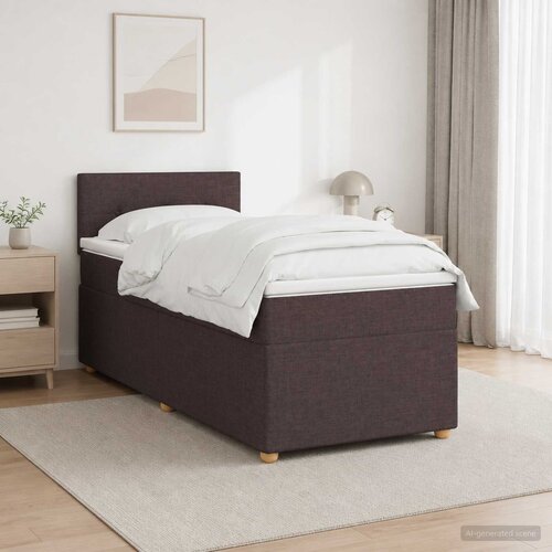  Boxspring krevet s madracem Tamno smeđa 100 x 200 cm Tkanina 100 x 200 x 100.5 cm Cene