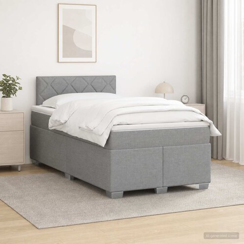  Boxspring krevet s madracem Svjetlosiva 120 x 200 cm Tkanina Cijene
