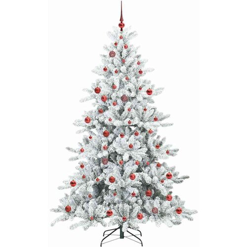 VidaXL Umjetno božićno drvce s nogom with LEDs s stalakom 210cm PVC Slike
