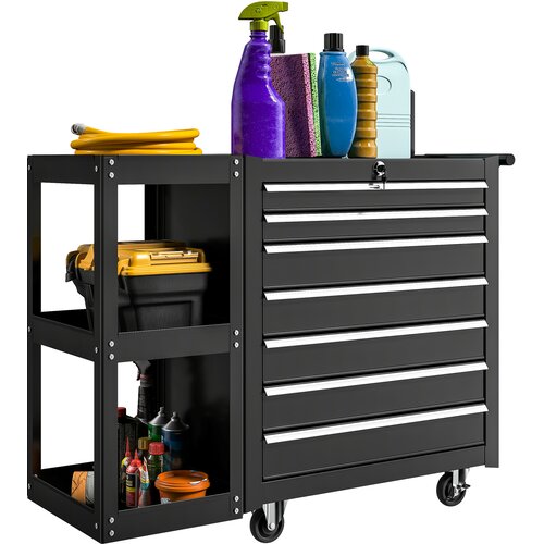 HOMCOM Delovni voziček jeklo, EVA 96D x 33,5&Scaron; x 75V cm Črna, (5000242382) Cene