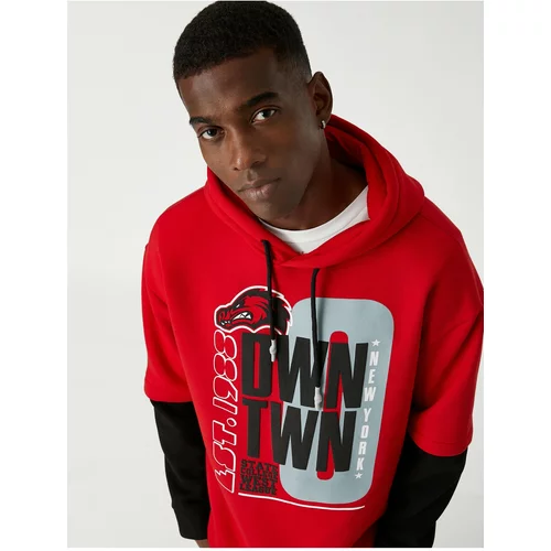 Koton Sweatshirt - Red - Relaxed fit