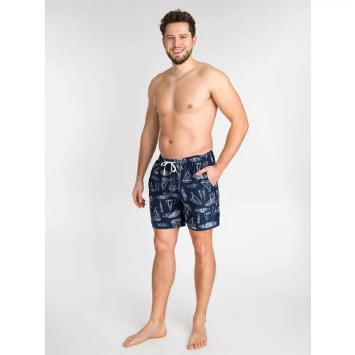 Yoclub Man's Swimsuits Men's Beach Shorts P1 Navy Blue