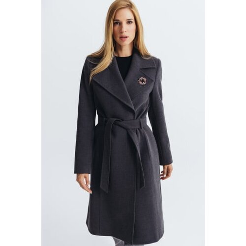 Legendww zenski elegantni kaput bordo boje sa pojasom Cene