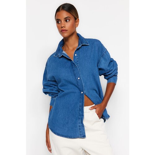 Trendyol Shirt - Dark blue - Oversize Cijene