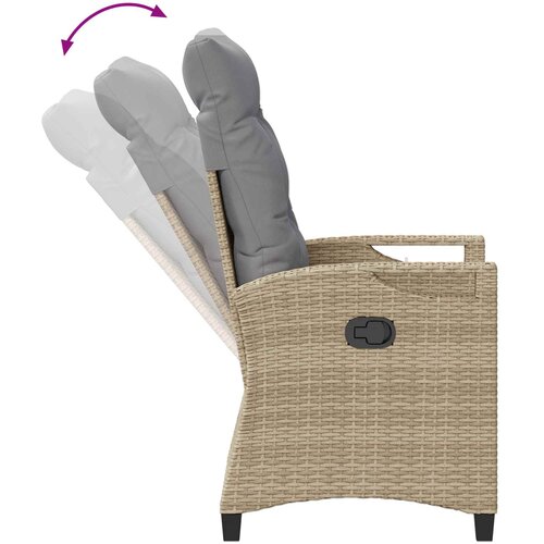  Vrtna stolica 2 pcs Bež i svijetlo siva 56 x 60 x 112 cm Slike