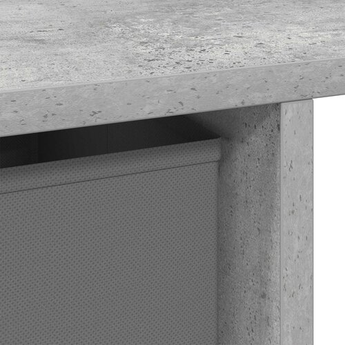  Stol s policom Betonski sivi 100 x 40 x 75 cm Konstruirano drvo Slike