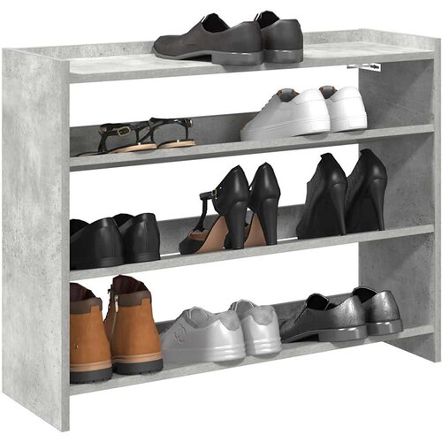 VidaXL Regal za čevlje betonsko siv 80x25x62 cm inženirski les Slike