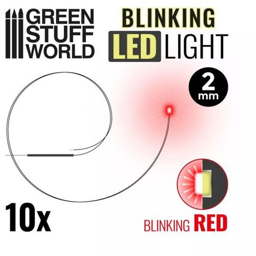 Green Stuff World micro leds - blinking red - 2mm (0805 smd) Slike