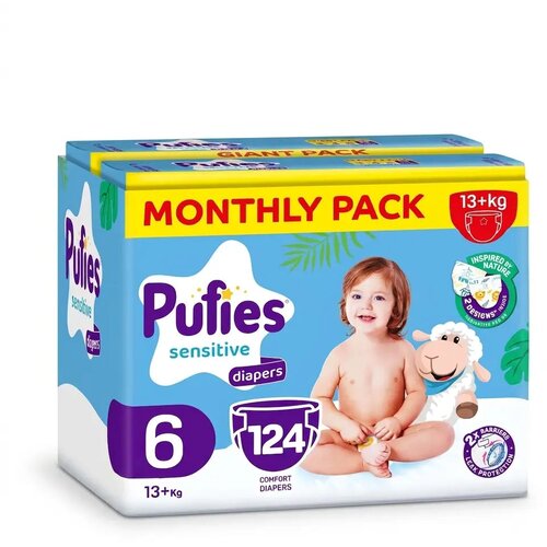 Pufies pelene veličina 6 (13+kg) mesečni box, 124kom Cene