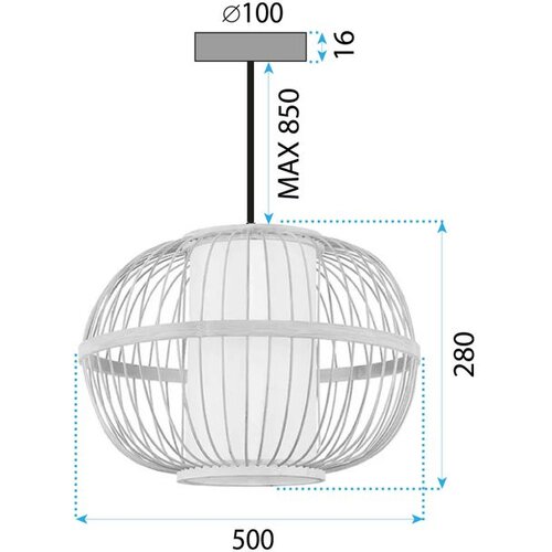 Toolight Viseća stropna svjetiljka BOHO APP1632-1CP 50cm Slike