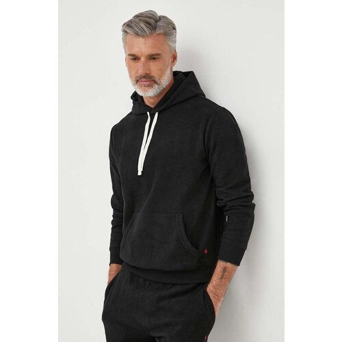 Polo Ralph Lauren Homewear dukserica boja: crna, s kapuljačom, bez uzorka Slike