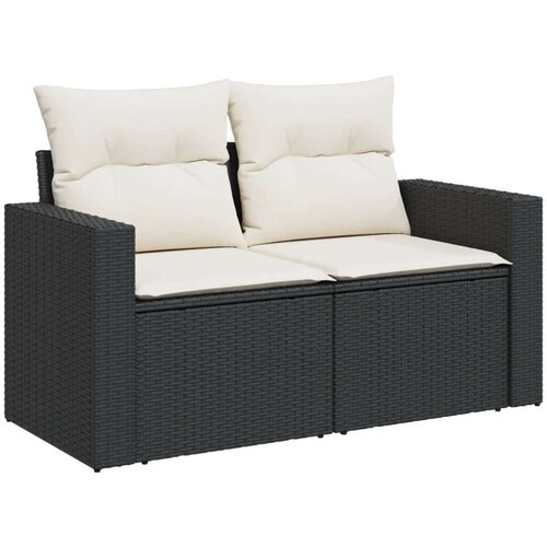 VidaXL 8-dijelni set vrtnih sofa od poliratana s jastucima crni Slike