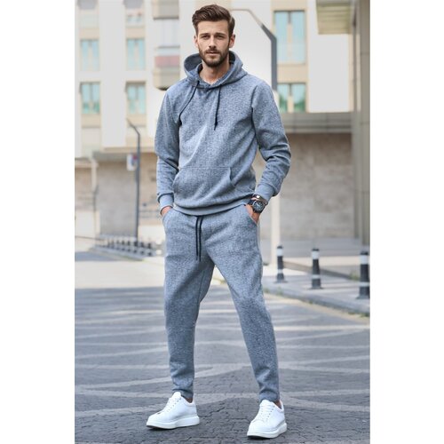 Madmext Anthracite Hooded Basic Tracksuit Set 5903 Slike