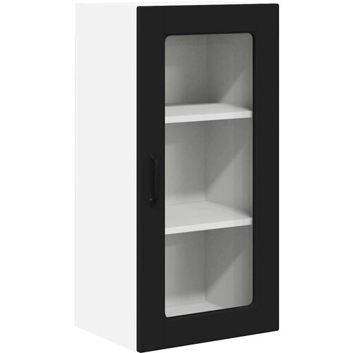 VidaXL zidni kuhinjski ormarić s policom 2 pcs crna 40 x 31 x 80 cm Slike