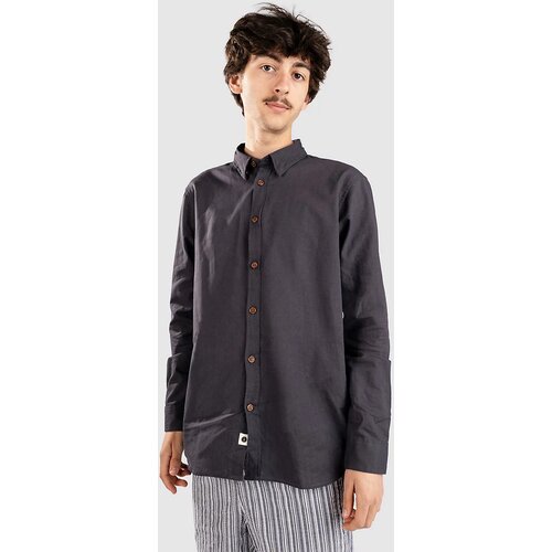 anerkjendt Akleif Cot/Linen Srajca dark grey Cene